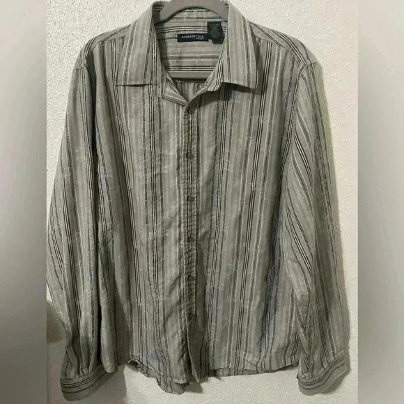Kenneth Cole Subtle Striped Button Down Dress Shirt. Size XL - Picture 1 of 4